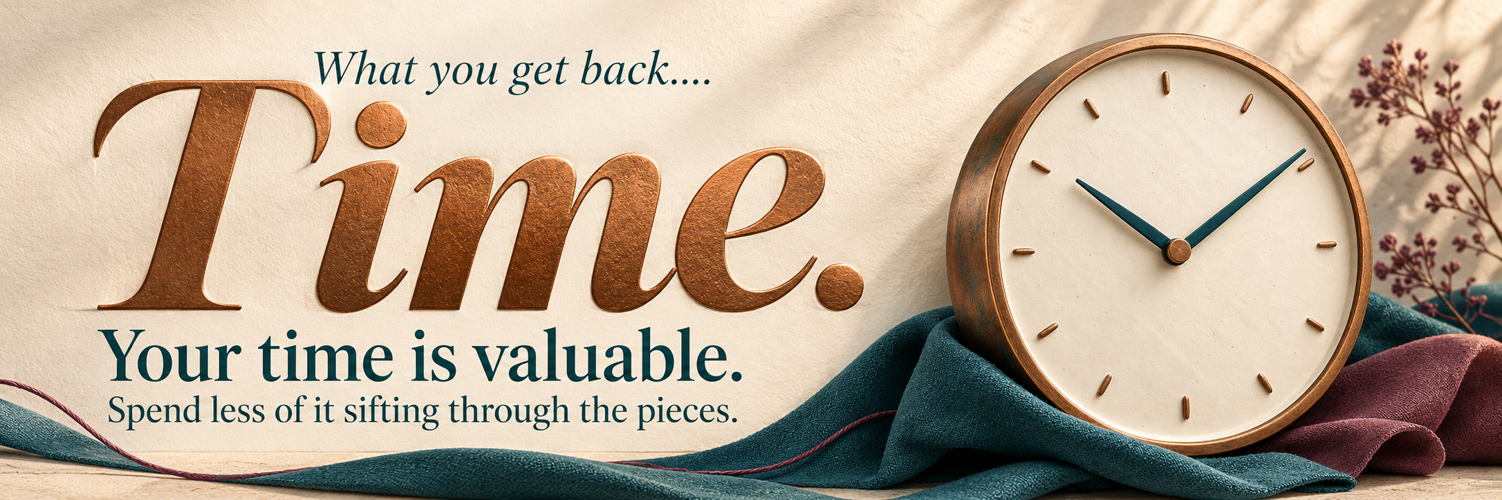 What you get back.... Time. Your time is valuable. Spend less of it sifting through the pieces.